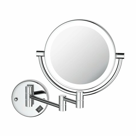 KIBI Circular LED Wall Mount Magnifying Make Up Mirror - Chrome KMM101CH